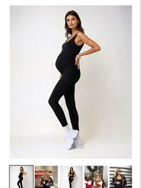 Seamless Black Maternity Jumpsuit — Sculpting Support
